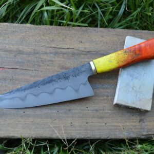 Cuisine #838, Chef 135Cr3, bouleau madré stabilisé & laiton, 210mm