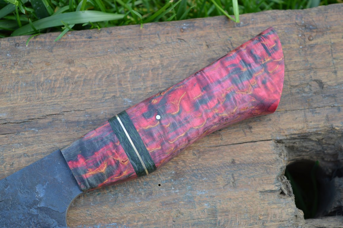 Cuisine #873, Mastard 135Cr3, bouleau madé, FatCarbon & laiton, 200mm – Image 5