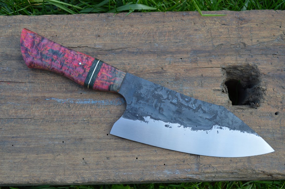 Cuisine #873, Mastard 135Cr3, bouleau madé, FatCarbon & laiton, 200mm – Image 4